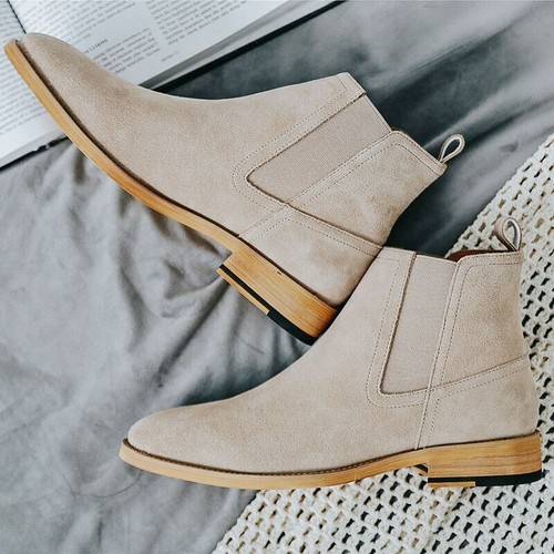 Leather Men Shoes Ankle Pointed Toe Boots Outdoor Wedding Boots Men Flats Shoes - Picture 7 of 18