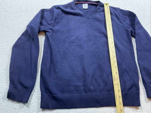 GAP KIDS size XXL Boys Navy Blue V-Neck Pullover Sweater Long Sleeve - Picture 3 of 6