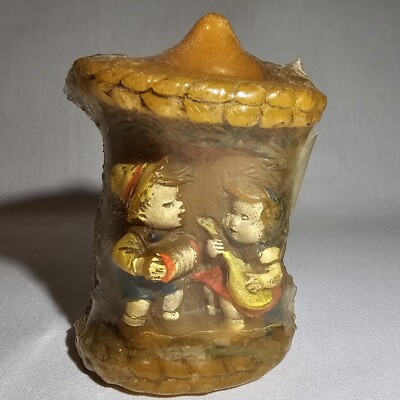 NEW Vintage 1978 Alpine Originals Handpainted Candle - Boy & Girl w/Musical Inst