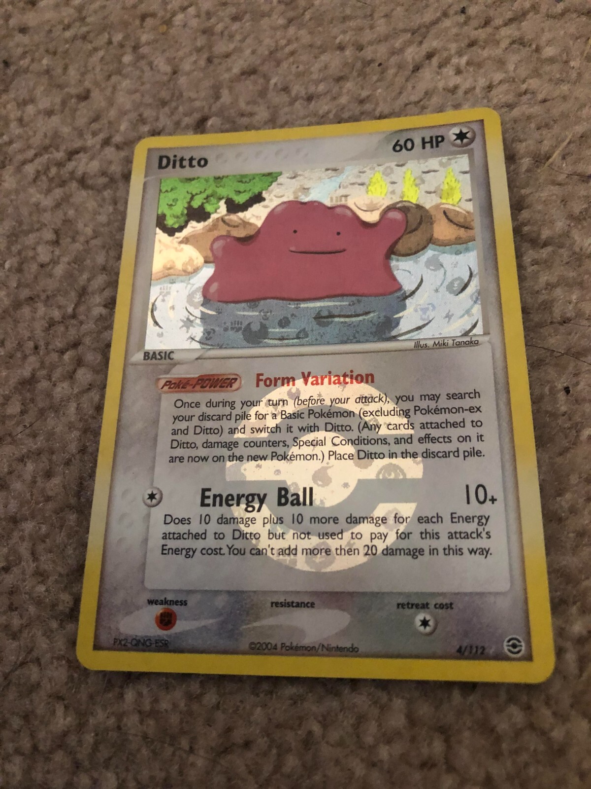 Pokemon Ditto 4/112 Firered & Leafgreen Reverse Holo Rare Excellent Condition