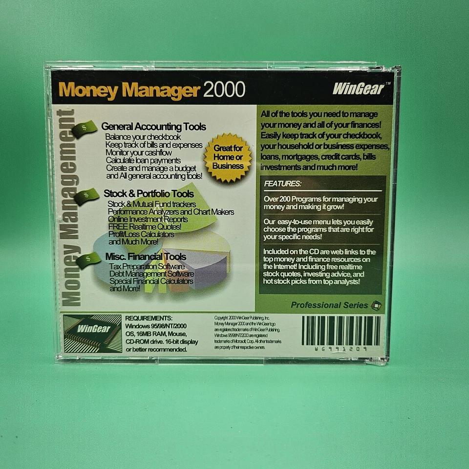 Money Manager 2000 Personal Financial Management CD-ROM Win 95 98 NT Vintage CIB - Image 2 of 3