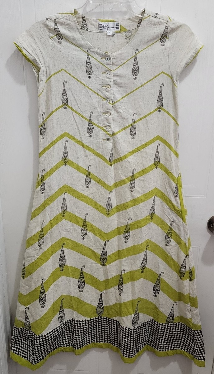westside linen dress LOV by Westside Off-White Self-Striped Linen-Blend Shirt Dress