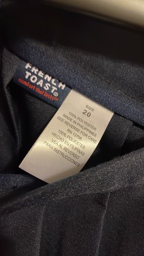 French Toast School Uniform Skirt Navy Pleated 34” Waist 24” Length Size 20 - 第 4/4 張圖片