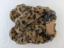Madden NYC 6 Animal Print Faux Fur Crossband Platform Slipper Sandal Elastic