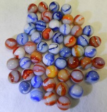  18008m Vintage Group or Bulk Lot of 50 Peltier Glass Marbles
