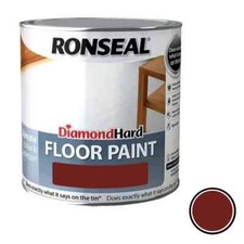 Ronseal Diamond Hard Floor Paint Wood Concrete Floors Tile Red 750ML