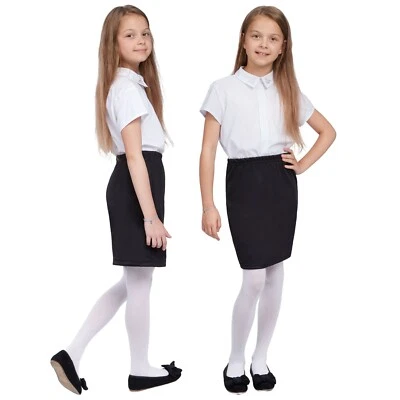 FUTURO FASHION Eleganter Baumwollrock für Mädchen Schulkleidung elastische Taille klassische Farben CHPA11