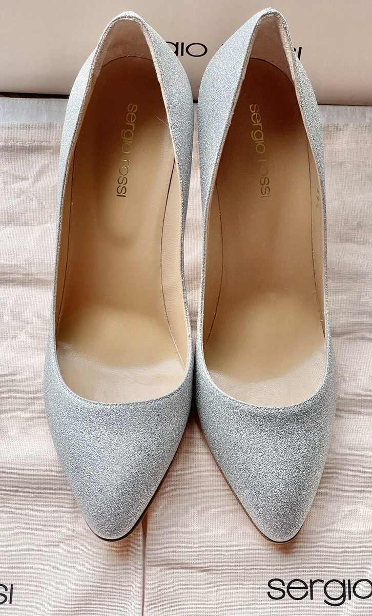 ☆Sergio Rossi☆セール!Chichi Pump HH090mm Sergio Rossi Chichi 090 Shiny Silver Leather Point Toe