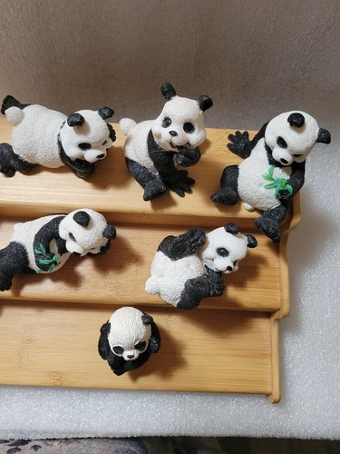 Lot Of 6 Stone Critters Sandicast Besties Panda Bear Sculpture FIGURINES L@@K - Picture 7 of 8
