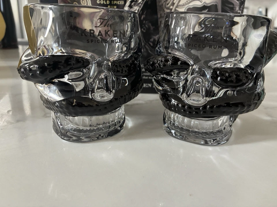 Kraken Rum  2025 Limited Ed “SKULL GLASSES  SET OF 2 - Image 2 of 4