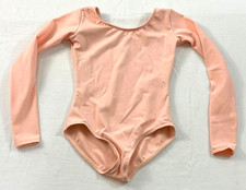 girl's Capezio light pink long sleeved leotard size medium dance tumbling exerci
