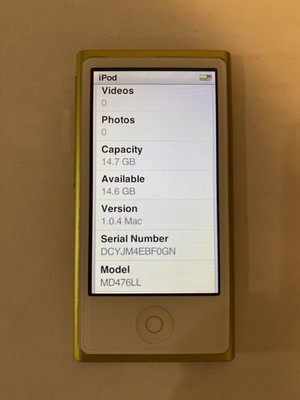 Apple iPod nano 7th Generation Yellow (16 GB) Works Great