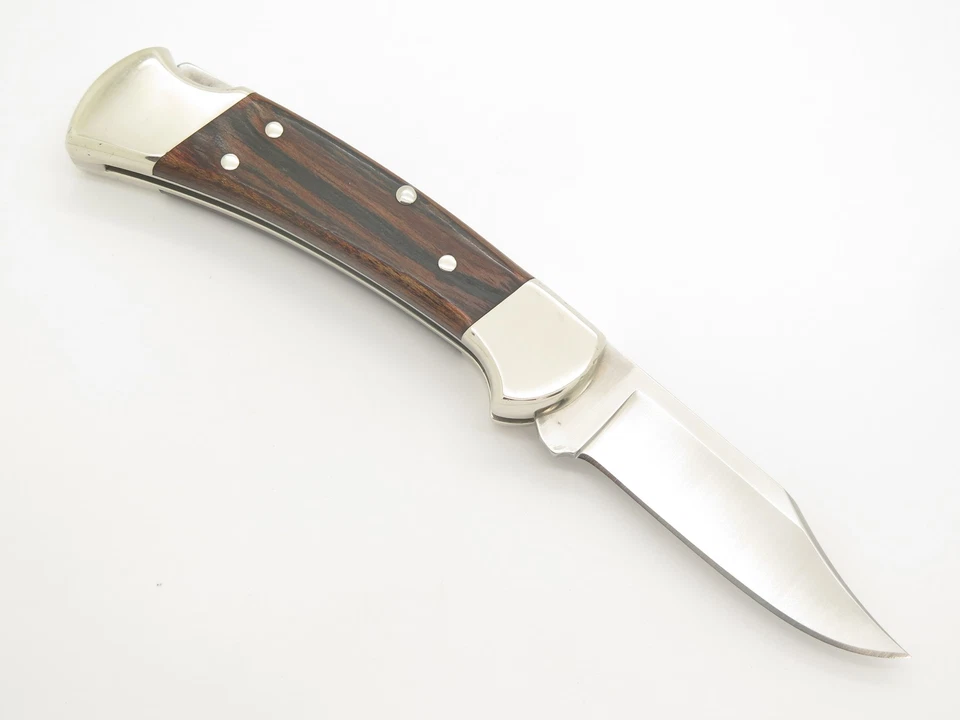 2002 Buck 112 Ranger Nickel Silver Bolsters Folding Hunter Lockback Pocket Knife - image 2 of 4