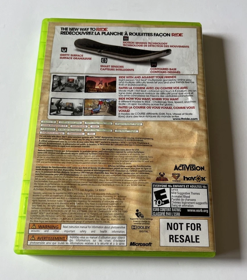 Tony Hawk Ride 2009 Microsoft Xbox 360 complete W/ Manual No board Works - Image 2 of 3
