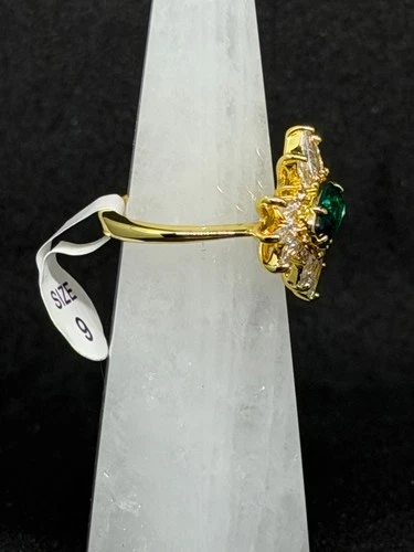 Bomb Party Ring Sz 9 "The Jewel of Cairo" Topaz on Gold Plating image 2