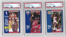 🏀🔥 Chicago Bulls: Michael Jordan, 1991 Fleer Graded Card Lot, HOF, PSA7 NM