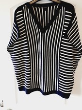 NWOT Talbots Navy/White Nautical Stripes Knit Small Layering Sweater Long Sleeve