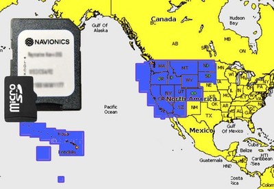2026 Navionics+ Plus microSD+SD Chart Card Maps U.S. West & Hawaii Lakes,Rivers