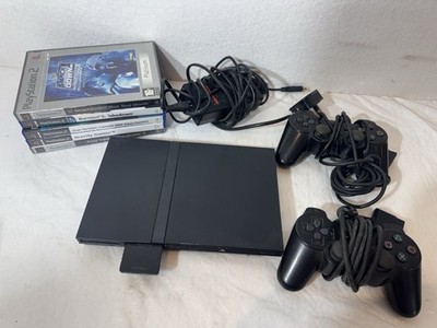 Sony PlayStation 2 PS2 Slim Konsole Bundle 2 Controller 5 Spiele getestet funktioniert
