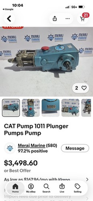#ad CAT model number 820Plunger Pump with Dayton Industrial Motor $2250.00