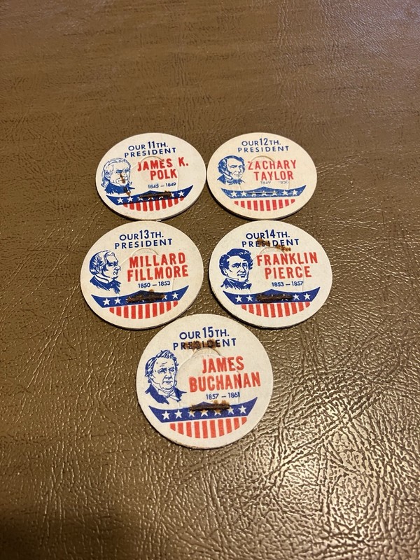 Lot of 5 President Milk Caps 11th 12th 13th 14th 15th 