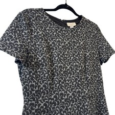 LOFT Black Gray Midi Dress Size 8 Grunge Gothic Whimsigoth Fairy Office Casual