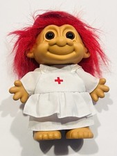 Vintage Russ Troll Nurse Doll Large 7 Inch 1990s Collectible Nostalgic Toy BIN26