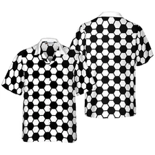 Soccer Ball Pattern Hawaiian Shirt Aloha Shirt For Men and Women