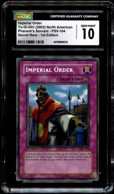遊戯王OCG ドレイクン 1st Edition CGC 10 GEM MINT Imperial Order PSV-104 SECRET RARE 1st Edition