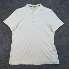 Burberry Brit Polo Shirt Mens Size Large Solid White Nova Check Classic