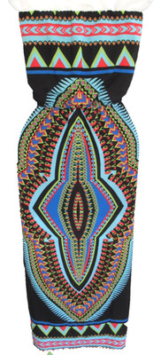 Moa Moa, Women's Strapless Multicolor Maxi Dress, Size Large