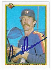 DANNY DARWIN 1990 BOWMAN AUTOGRAPHED SIGNED # 66 HOUSTON ASTROS