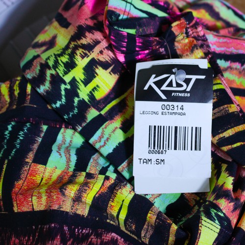 Leggings da allenamento donna KAST Fitness stampa animalier arcobaleno azteco colorati taglia S - Foto 8 di 8