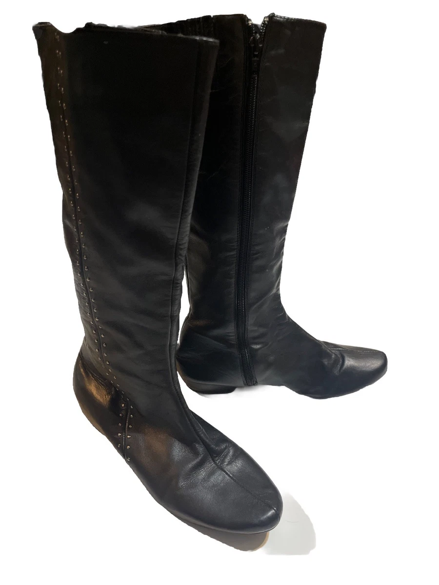 Bottes Hautes Femme Kenneth Cole Reaction – Taille 6 – Cuir Noir – Style Moto – Neuf Avec Emballage