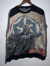 Vintage Y2K Star Wars AOP Long Sleeve Empire Darth Vader Stormtroopers Crew Sz L