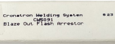 CRONATRON WELDING SYSTEM CW5091 Blaze Out Flash Arrestor CW 5091 OXYGEN