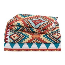 4 Pieces King Sheet Set Bohemian, Boho Sheets Soft Microfiber Deep Pocket, We...