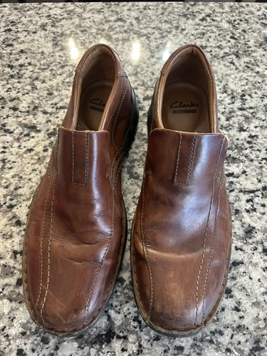 Scarpe mocassini Clarks uomo collezione Ortholite ammortizzate casual marroni slip on 10