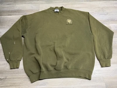 Sudadera De Colección Lee Pesada Cuello Redondo Antigua Cangrejo Verde Oliva XL Hecha en EE. UU. - Imagen 1 de 4