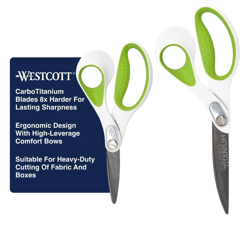 Westcott 7 And 9 Inch Carbotitanium Scissors For Crafting And Fabric Cutting - Image 2 of 4