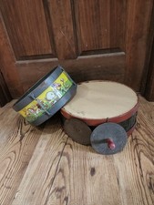 Lot- Vintage J.CHEIN Tin Toy Marching Drum Parade Cymbal