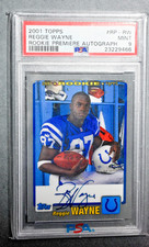 2001 Topps Rookie Premiere Autograph REGGIE WAYNE Rookie Auto PSA 9 Colts