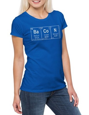 Ba Co N I Damen T-Shirt Bacon Addicted Love Barium Eggs Cobalt Nitrogen Chemie