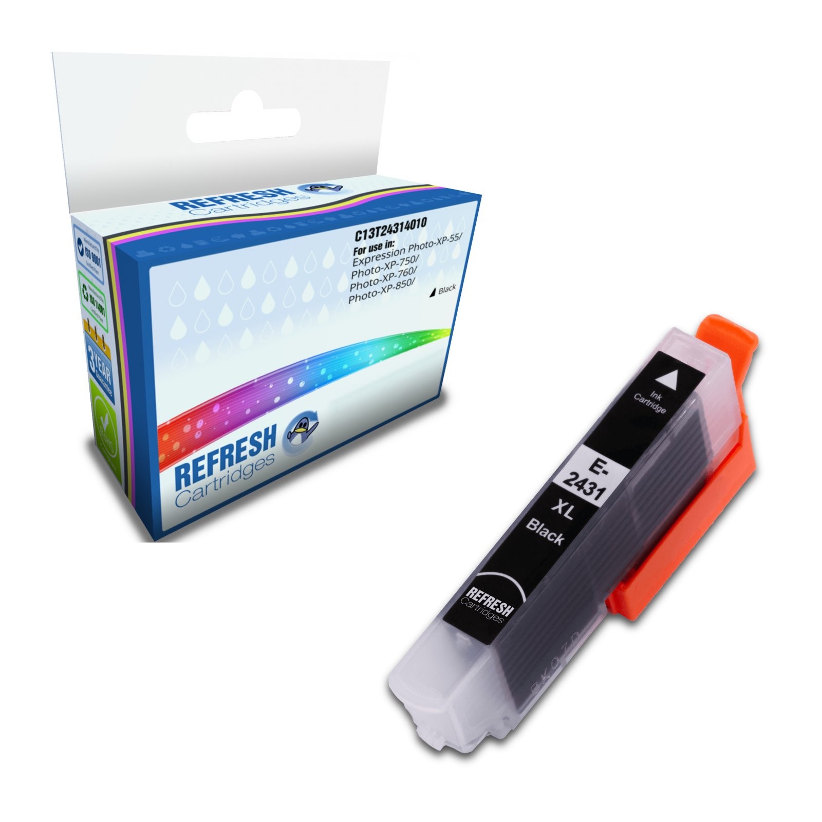 Refresh Cartridges Black 24XL Ink Compatible With Epson Printers