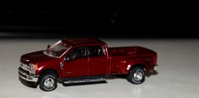 2019 ford F-350 Lariat Dually Truck w/Hitch Ruby Red 1/64 Model Farm Greenlight