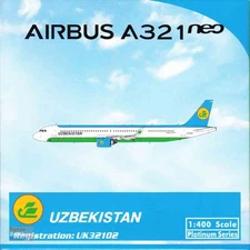 PHX11838 1:400 Phoenix Model Uzbekistan Airways Airbus A321neo Reg #UK32102