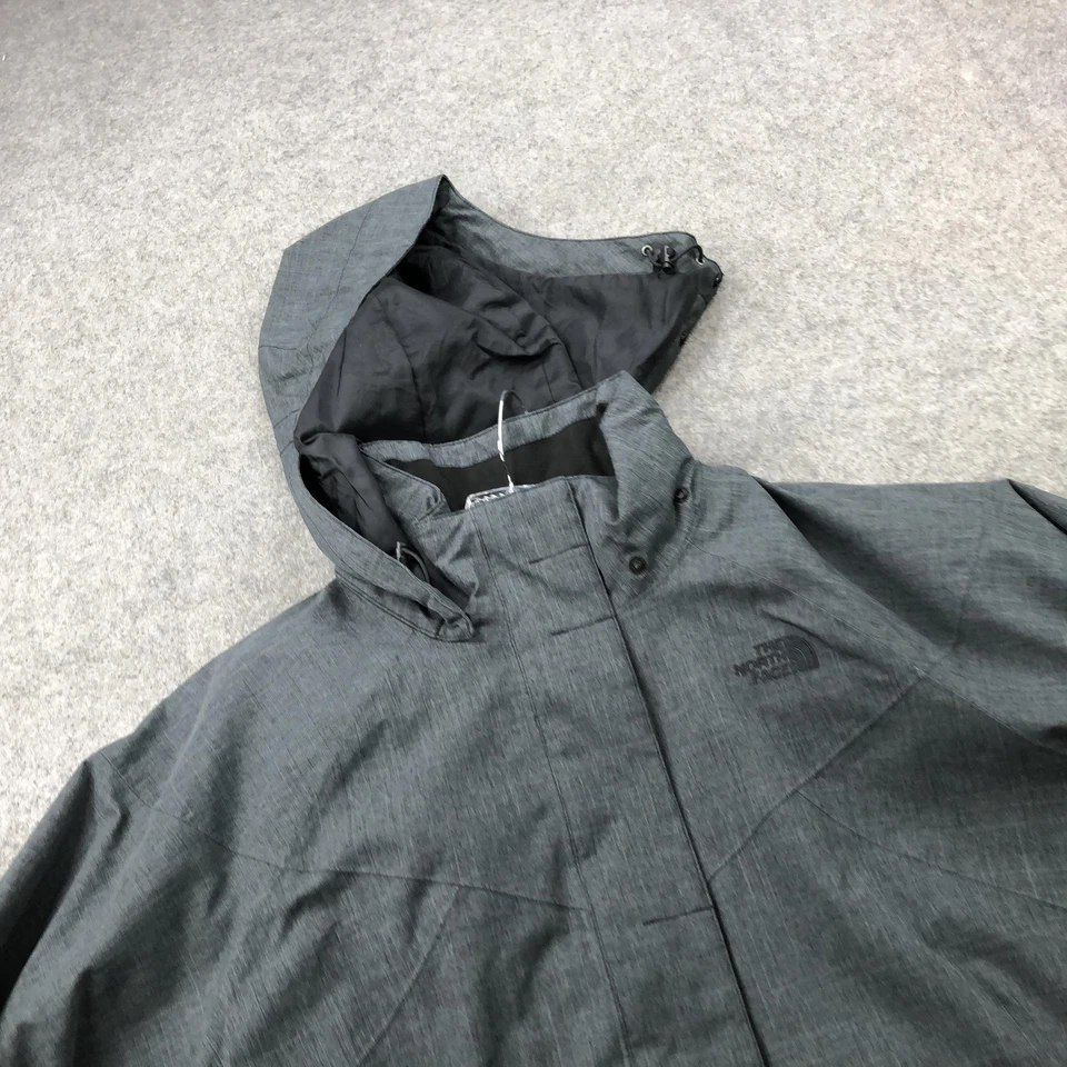Chaqueta para mujer The North Face XL gris HyVent con capucha impermeable cremallera completa carcasa Foto 3 de 4