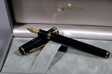 SHEAFFER CONNAISSEUR 18K 750 GOLD Nib Fountain Pen Black Scratches White Dot