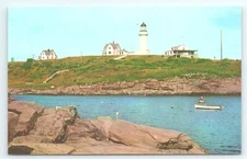 Postcard Two Lights Lighthouse & Cape Elizabeth Coast Guard Station Maine
