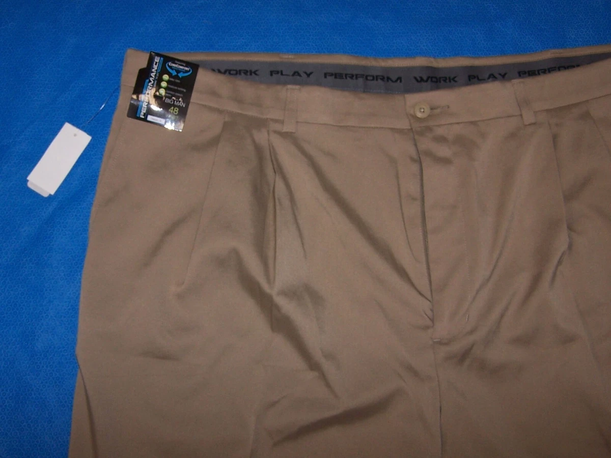 Size 48 Mens Roundtree Yorke Performance Classic Fit Pleated Golf Shorts